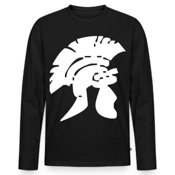 Römer-Helm - Männer Premium Bio Langarmshirt - Schwarz - Vorne - Nico (187cm)