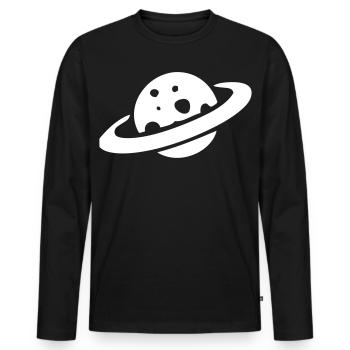 Saturn - Männer Premium Bio Langarmshirt - Schwarz - Vorne - Nico (187cm)