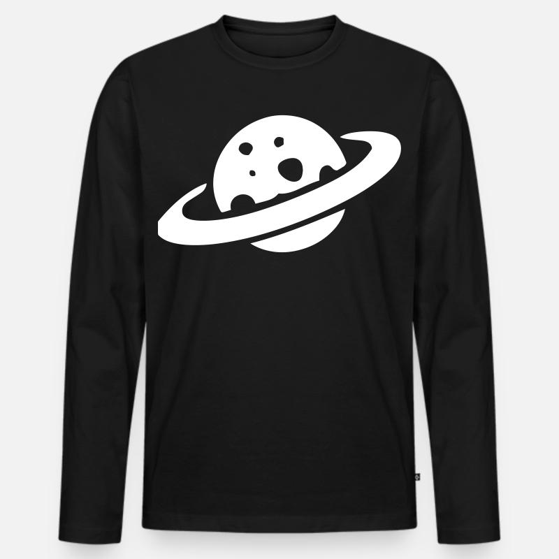 Saturn - Männer Premium Bio Langarmshirt - Schwarz