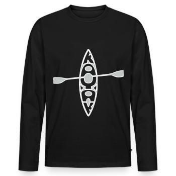 Cadeau de canoë en pagaie de kayak - T-shirt manches longues Premium bio Homme - noir - Devant - Nico (187cm)
