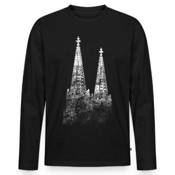 Kölner Dom Köln Jeck Rhein Karneval Alaaf Heimat - T-shirt manches longues Premium bio Homme - noir - Devant - Nico (187cm)