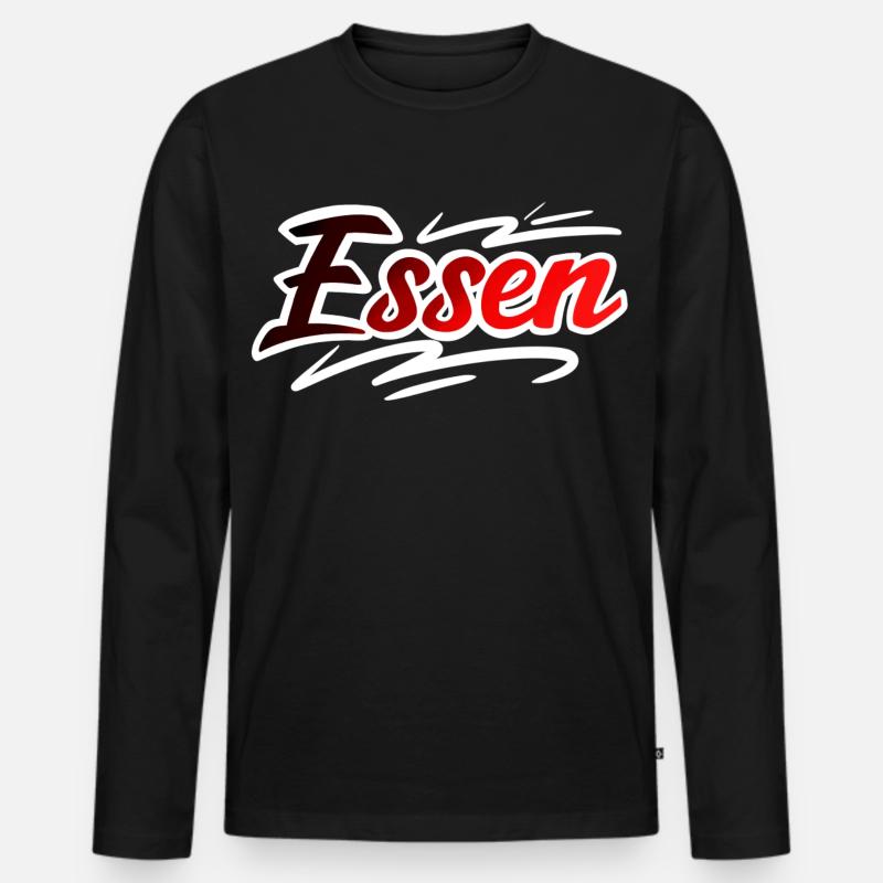 Essen - Männer Premium Bio Langarmshirt - Schwarz