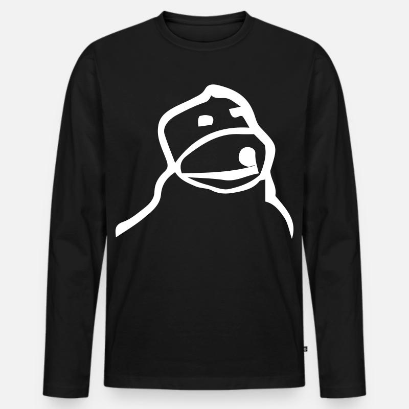 Flat Eric - Männer Premium Bio Langarmshirt - Schwarz