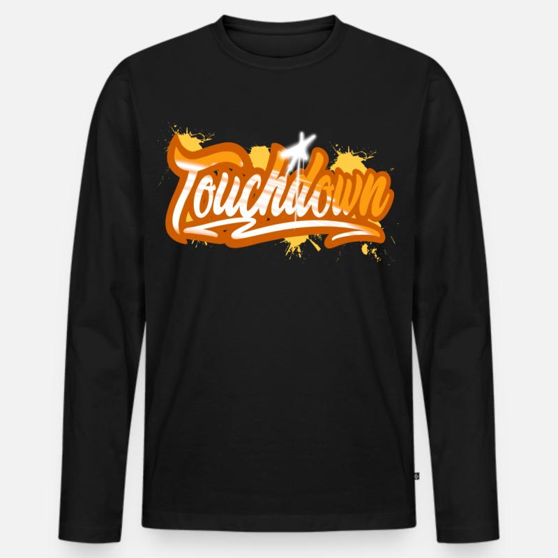 Touchdown - Männer Premium Bio Langarmshirt - Schwarz