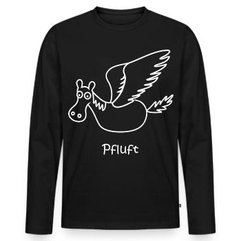 Plow, flying horse - Men's Premium Organic Long Sleeve Shirt - black - Front - Nico (187cm)