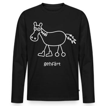 gehfärt, aller, conduire, péter, cheval - T-shirt manches longues Premium bio Homme - noir - Devant - Nico (187cm)