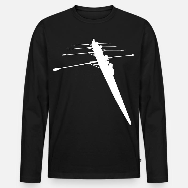 Ruderer - 4er Ruderboot - Männer Premium Bio Langarmshirt - Schwarz