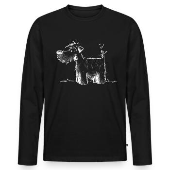 Drolliger Hund I Hundemotiv Hundehalter Herrchen - Männer Premium Bio Langarmshirt - Schwarz - Vorne - Nico (187cm)