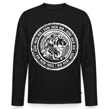 Zürich - Züri isch ois - Männer Premium Bio Langarmshirt - Schwarz - Vorne - Nico (187cm)