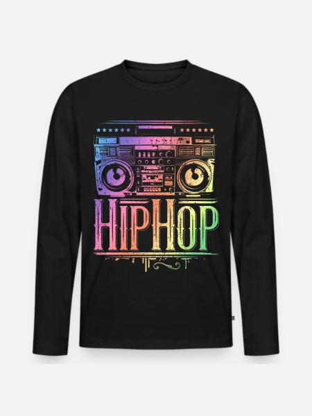 Hip Hop - Rap - HipHop Music - Men's Premium Organic Long Sleeve Shirt - black