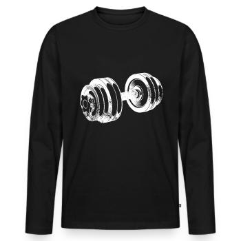Training - Männer Premium Bio Langarmshirt - Schwarz - Vorne - Nico (187cm)