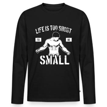 fitness - Men's Premium Organic Long Sleeve Shirt - black - Front - Nico (187cm)