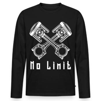 No Limit - Men's Premium Organic Long Sleeve Shirt - black - Front - Nico (187cm)