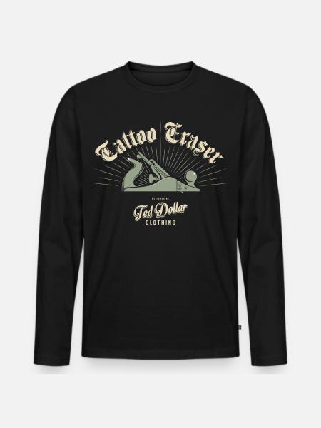 Tattoo Eraser - Männer Premium Bio Langarmshirt - Schwarz