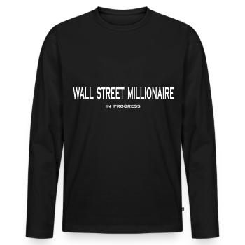 millionaire - Men's Premium Organic Long Sleeve Shirt - black - Front - Nico (187cm)