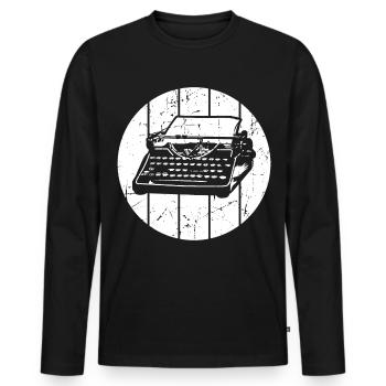 Retro - Men's Premium Organic Long Sleeve Shirt - black - Front - Nico (187cm)