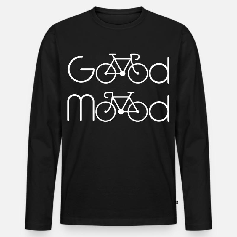 Good Mood - Männer Premium Bio Langarmshirt - Schwarz