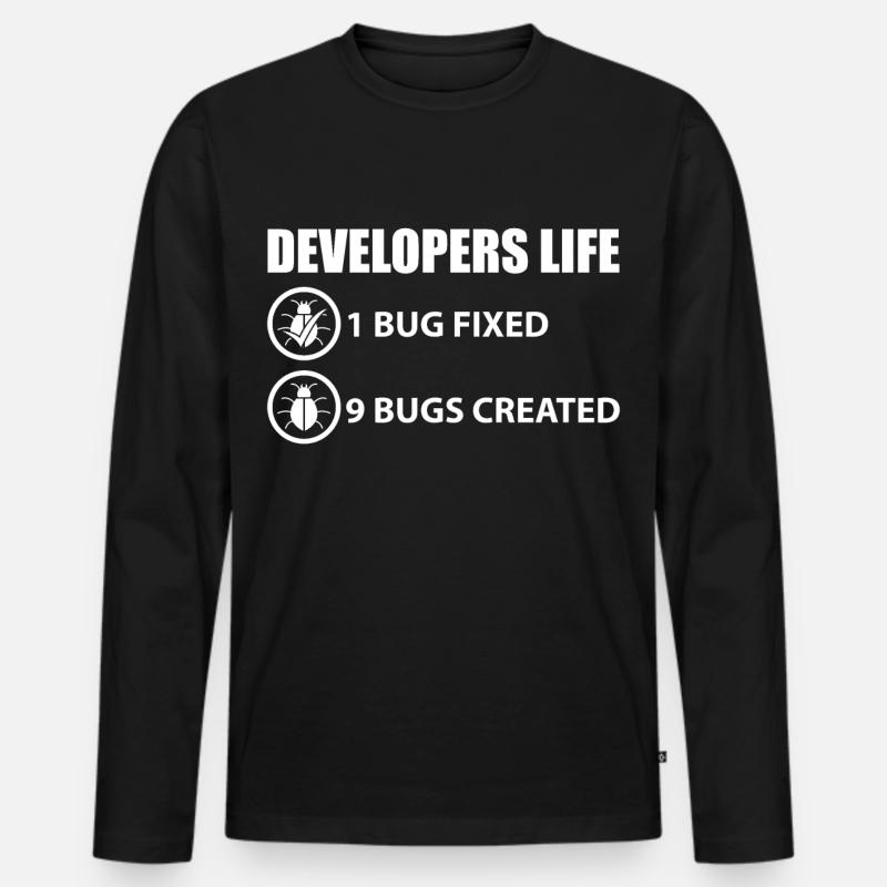 Programmierer Witz - Männer Premium Bio Langarmshirt - Schwarz