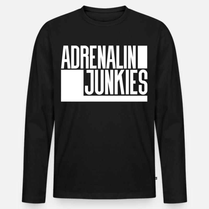 Adrenalin Junkies - Männer Premium Bio Langarmshirt - Schwarz