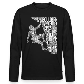 Mountaineers Boulder Climbers Climbing Rock Face - Men's Premium Organic Long Sleeve Shirt - black - Front - Nico (187cm)