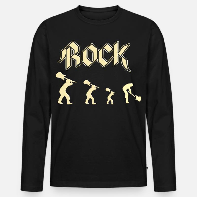 Rock - Männer Premium Bio Langarmshirt - Schwarz