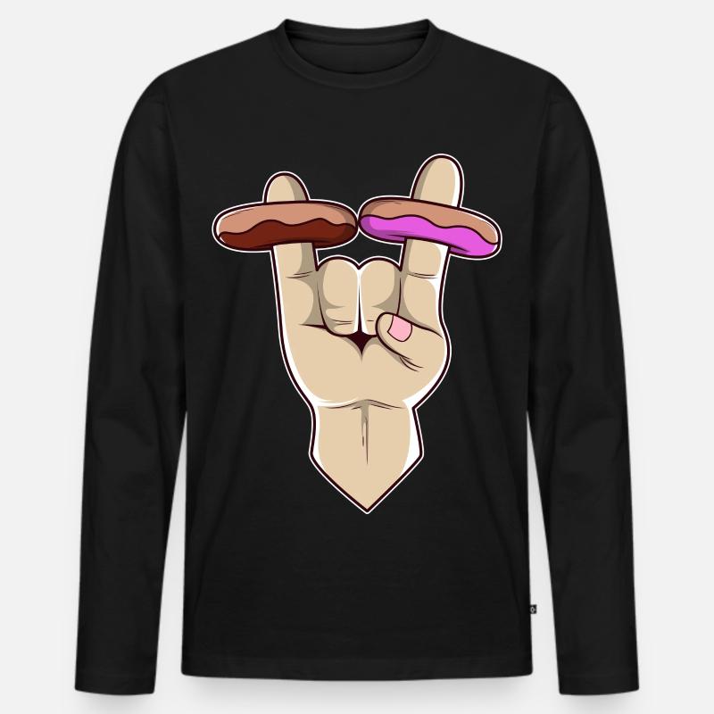 2 Donuts from Hell - Männer Premium Bio Langarmshirt - Schwarz