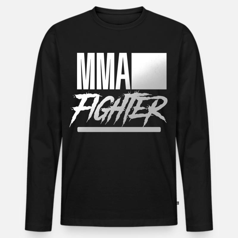 MMA Fighter - Männer Premium Bio Langarmshirt - Schwarz