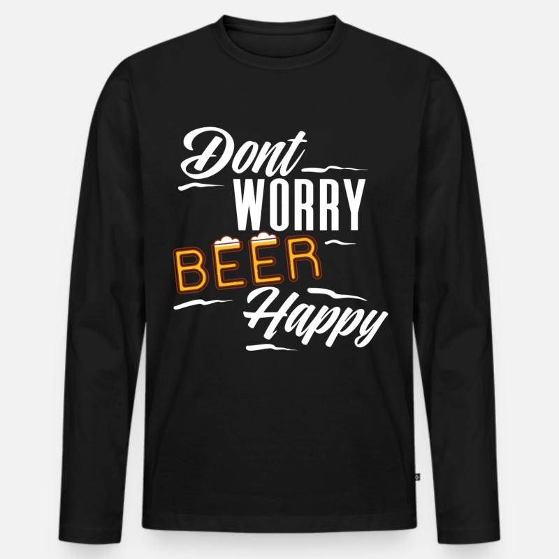 Beer Bier - Männer Premium Bio Langarmshirt - Schwarz