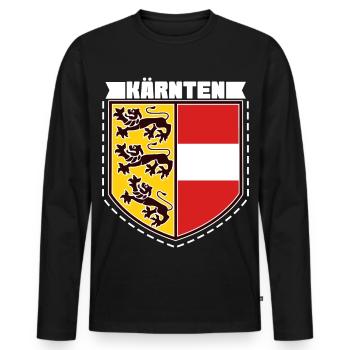 Carinthia Austria - Men's Premium Organic Long Sleeve Shirt - black - Front - Nico (187cm)