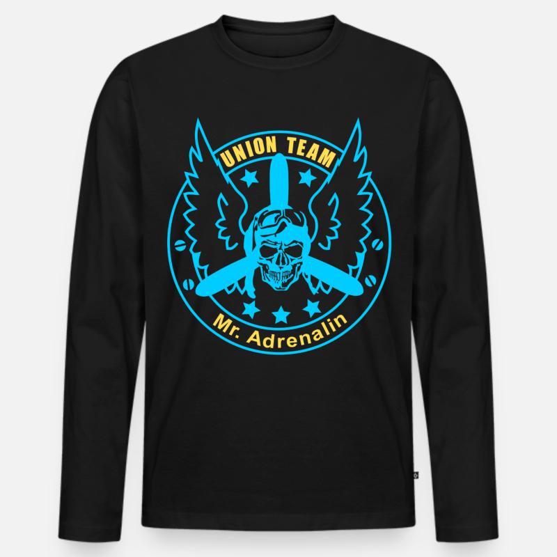 ut mr adrenalin gelb blau - Männer Premium Bio Langarmshirt - Schwarz