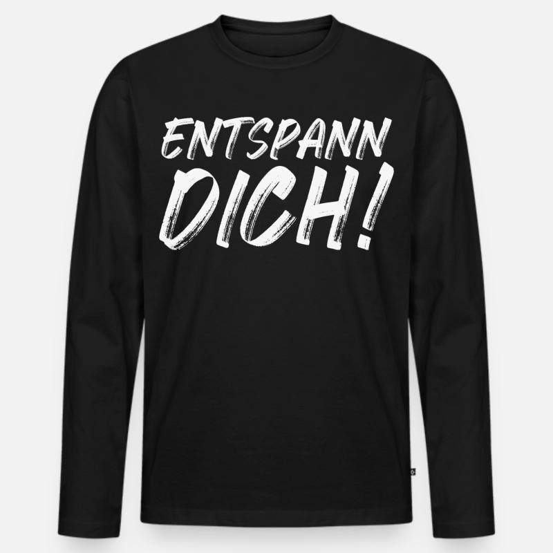 Entspann Dich! - Männer Premium Bio Langarmshirt - Schwarz