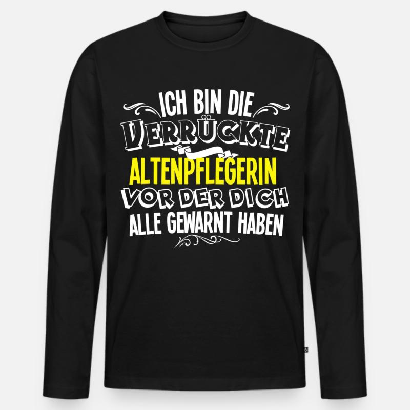 Altenpflegerin - Männer Premium Bio Langarmshirt - Schwarz