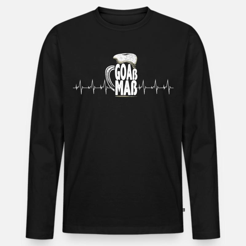 goassherzschlag - Männer Premium Bio Langarmshirt - Schwarz