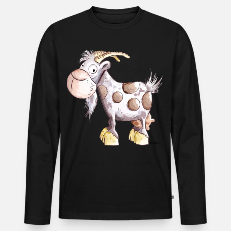 Die Ziege ist da  - Männer Premium Bio Langarmshirt - Schwarz