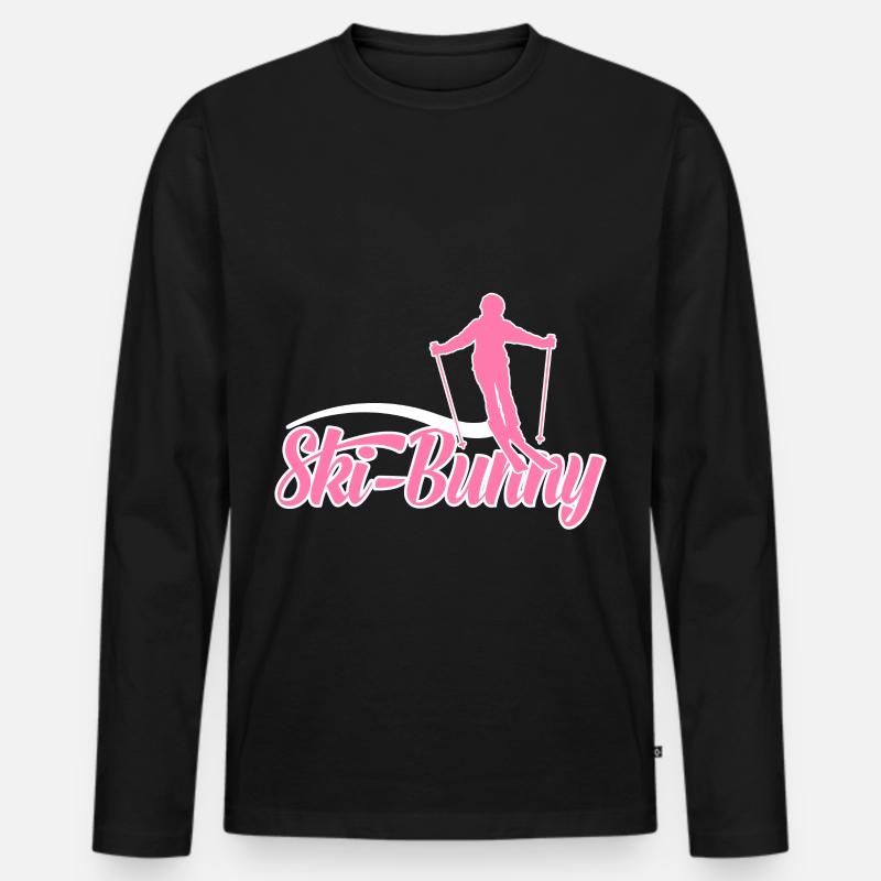 Ski-Hase - Männer Premium Bio Langarmshirt - Schwarz
