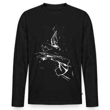 Tourbillon / blanc - T-shirt manches longues Premium bio Homme - noir - Devant - Nico (187cm)