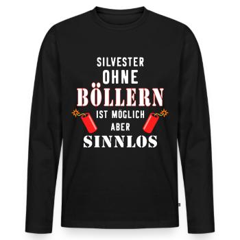 Böller Silvester Feuerwerk Pyromane Böllern - Männer Premium Bio Langarmshirt - Schwarz - Vorne - Nico (187cm)