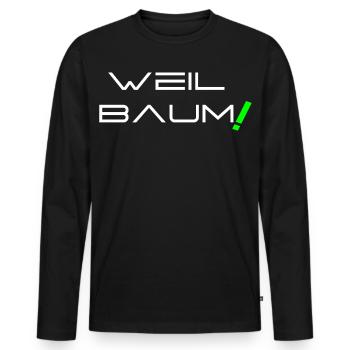 Parce qu’arbre ! - T-shirt manches longues Premium bio Homme - noir - Devant - Nico (187cm)