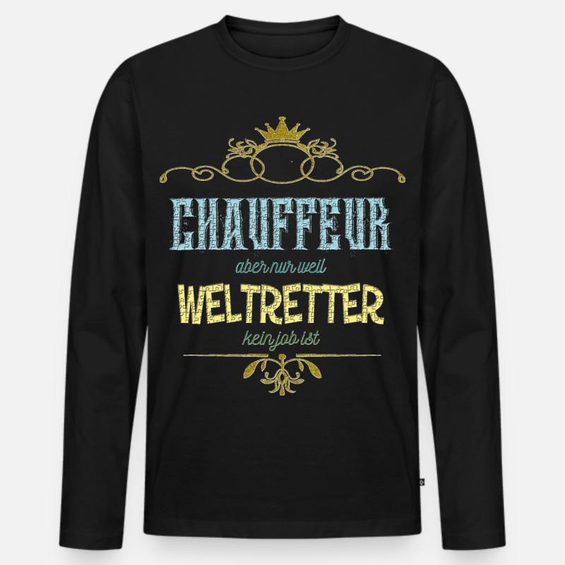 Chauffeur Weltretter - Männer Premium Bio Langarmshirt - Schwarz