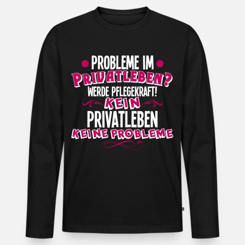 Pflegekraft - Männer Premium Bio Langarmshirt - Schwarz