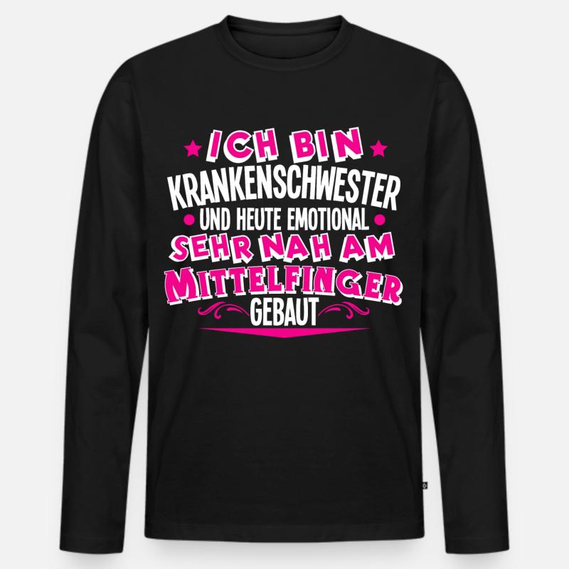 Krankenschwester - Männer Premium Bio Langarmshirt - Schwarz