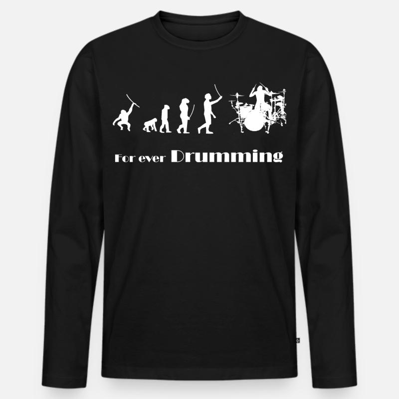 Evolution - For ever drumming - Men's Premium Organic Long Sleeve Shirt - black