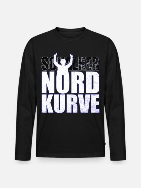 Schalke Nordkurve bogstaver gaveidee - Premium økologisk langærmet T-shirt til mænd - sort