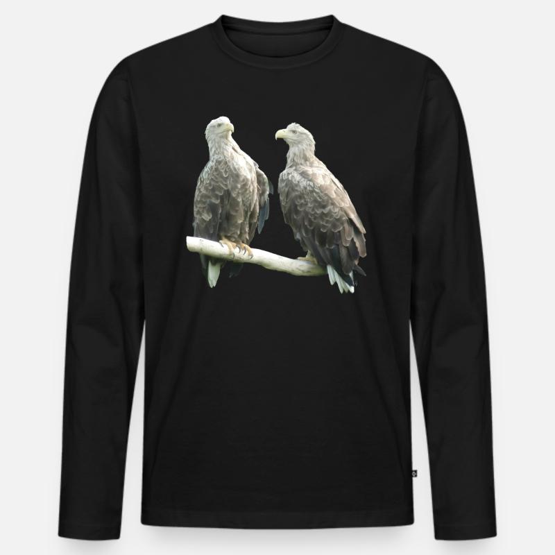 Pygargue à queue blanche - T-shirt manches longues Premium bio Homme - noir
