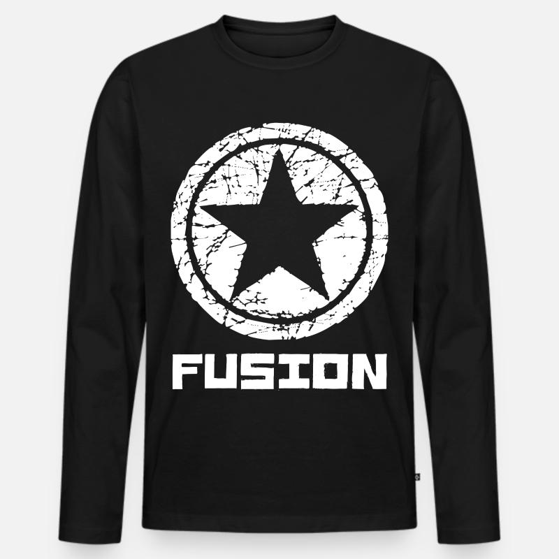 Fusion - Männer Premium Bio Langarmshirt - Schwarz