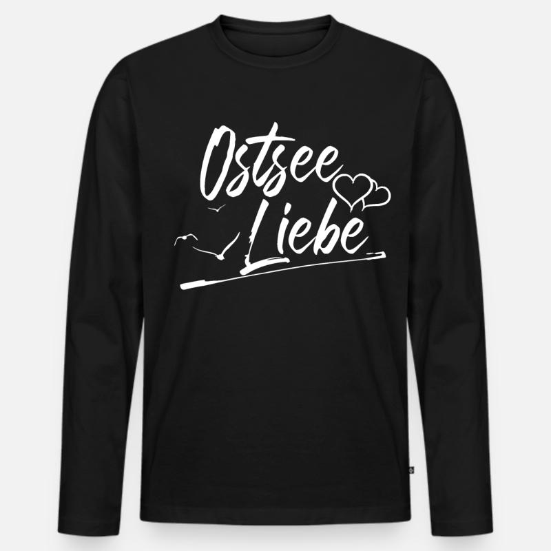 Ostsee Liebe - Männer Premium Bio Langarmshirt - Schwarz