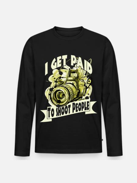 Camera Photographer Photograph - Men's Premium Organic Long Sleeve Shirt - black