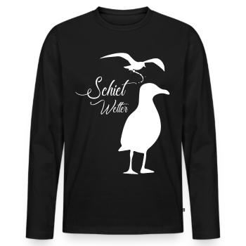 Bad weather - Men's Premium Organic Long Sleeve Shirt - black - Front - Nico (187cm)