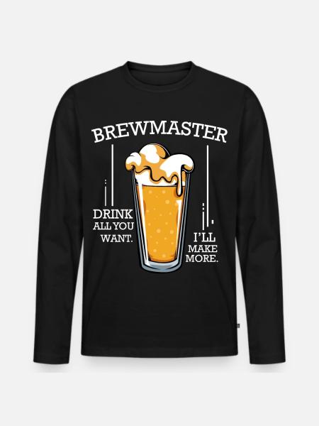 Biermeister Spruch Glas - Männer Premium Bio Langarmshirt - Schwarz