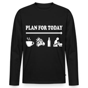 Plan for Today – Biker Edition - Men's Premium Organic Long Sleeve Shirt - black - Front - Nico (187cm)